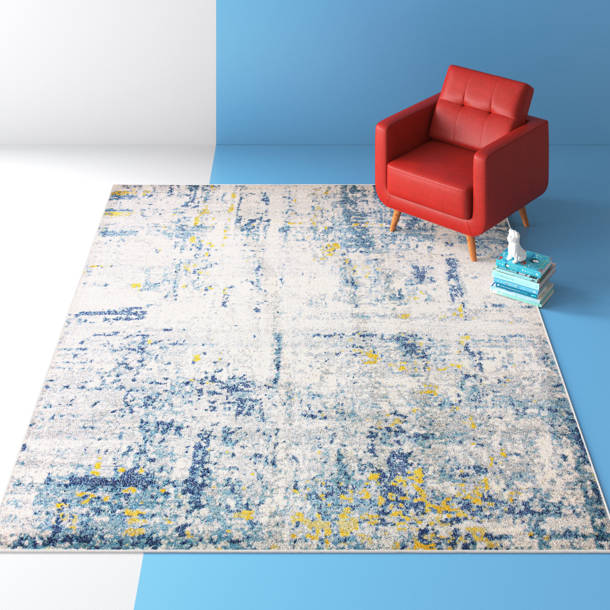 Hashtag Home Coughlin Performance Ivory/Blue Rug & Reviews Wayfair